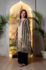 BEAUTIFUL CREAM AND BLACK KURTA SET