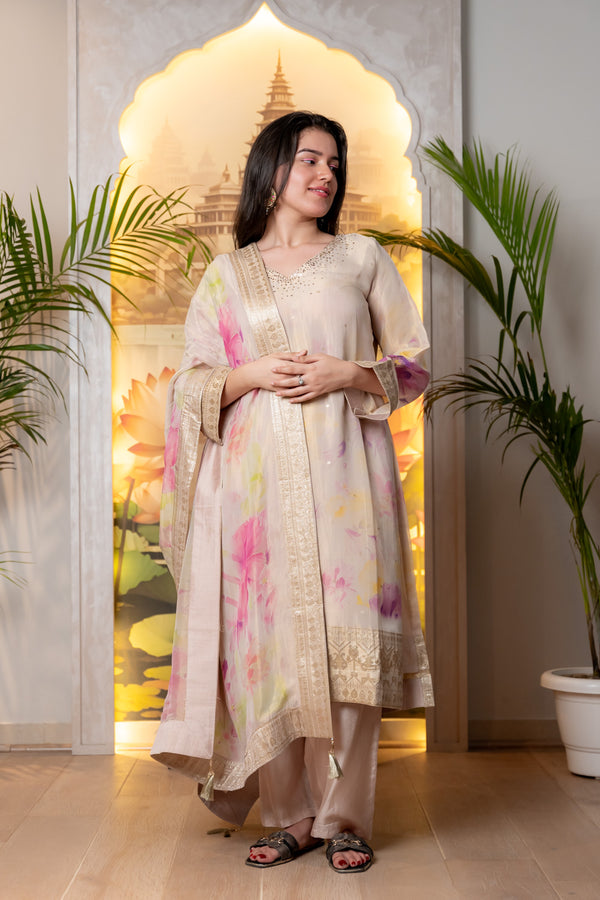 TISSUE BANARSI KURTI SET