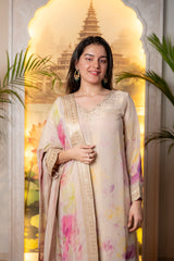 TISSUE BANARSI KURTI SET