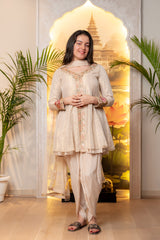 BEAUTIFUL SEQUENCE EMBROIDERY DHOTI KURTI SET