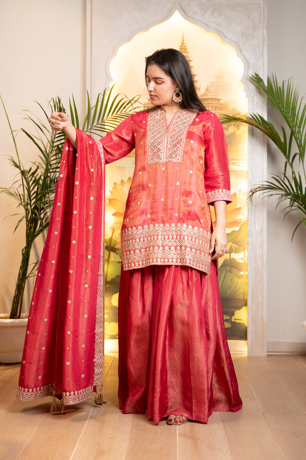 BEAUTIFUL KURTI SHARARA SUIT SET