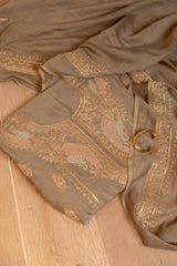 CHANDERI MULMUL ZARI EMBROIDERY UNSTICH SUIT