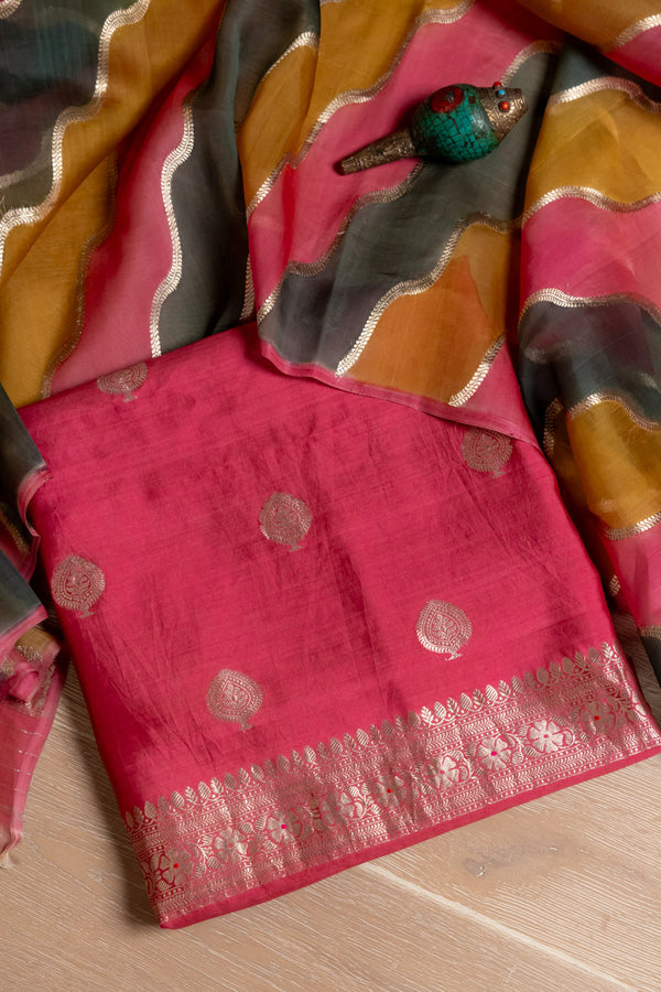 PURE SILK HANDLOOM UNSTICH SUIT