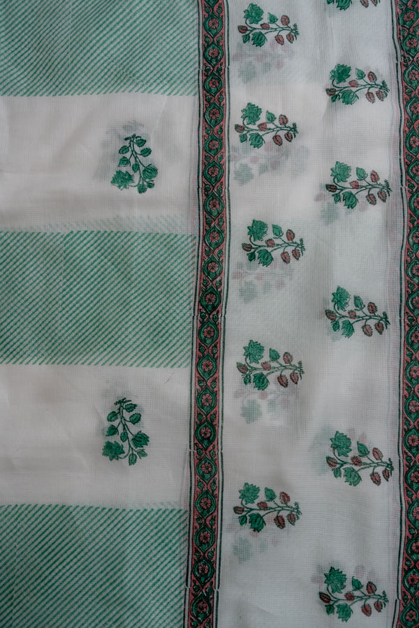 KOTA PURE UNSTICH WHITE & GREEN SUIT