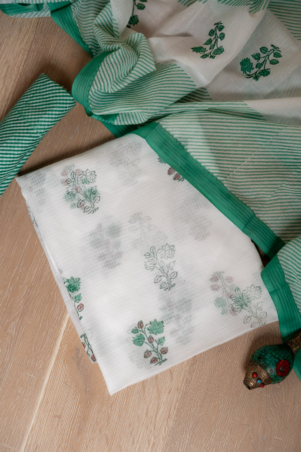 KOTA PURE UNSTICH WHITE & GREEN SUIT