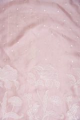 APPLIQUE ORGANZA THREAD WORK UNSTICH SUIT