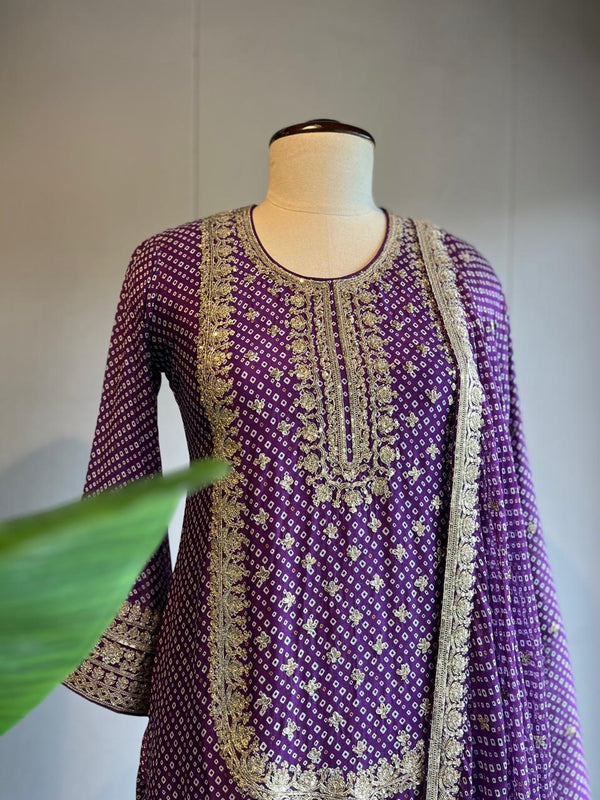 Embroidary Bandhani Dress