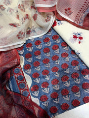 Chanderi Hand Block Suit Set
