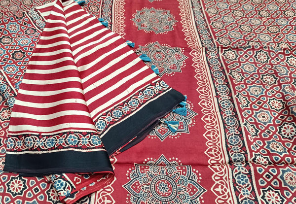 Pure Modal Ajrakh Kurta Dupatta Set