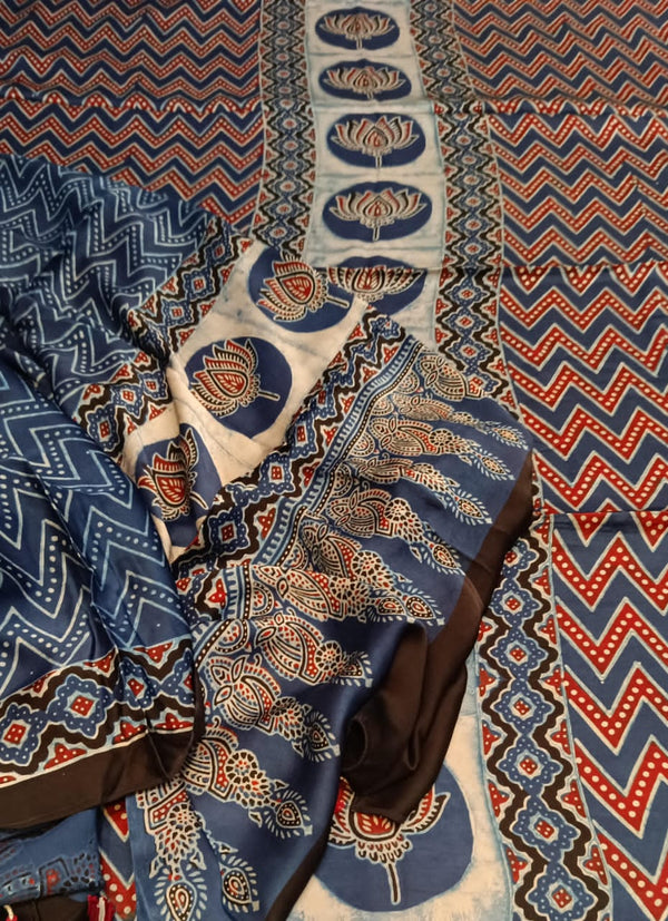 Pure Modal Ajrakh Kurta Dupatta Set