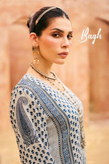 Bagh Print Embroidery Muslin Suit Set
