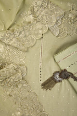 Cotton Linen Neck Embroidery Suit Set