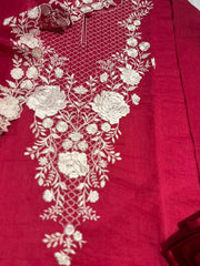 Pure Mulmul Thread Embroidery Suit Set