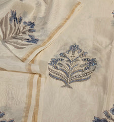 Chanderi Hand Block Hand Work Suit Set