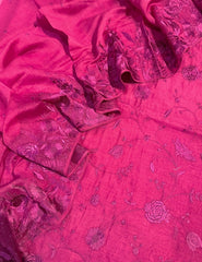 Mulmul Chanderi Parsi Thread Embroidery Suit Set