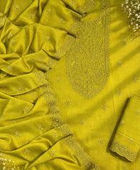 Mulmul Chanderi Thread Embroidery Suit Set