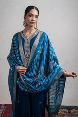 ZARI EMBROIDERY SUIT SET WITH LEHARIYA DUPATTA