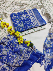 Linen Cotton with Bagru Hand Print Kurta Set