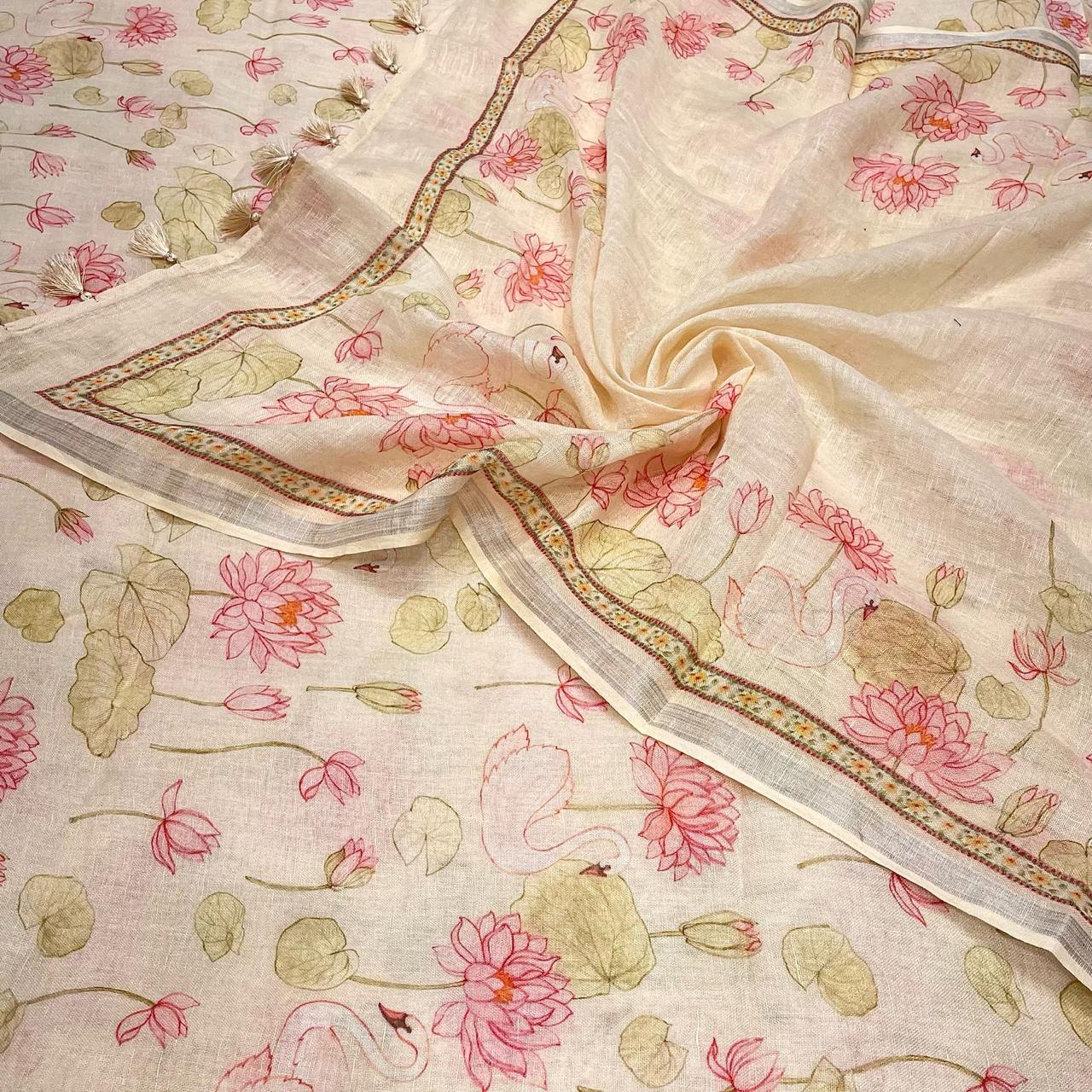 MulMul Chanderi with Mul Dupatta Kurta Set