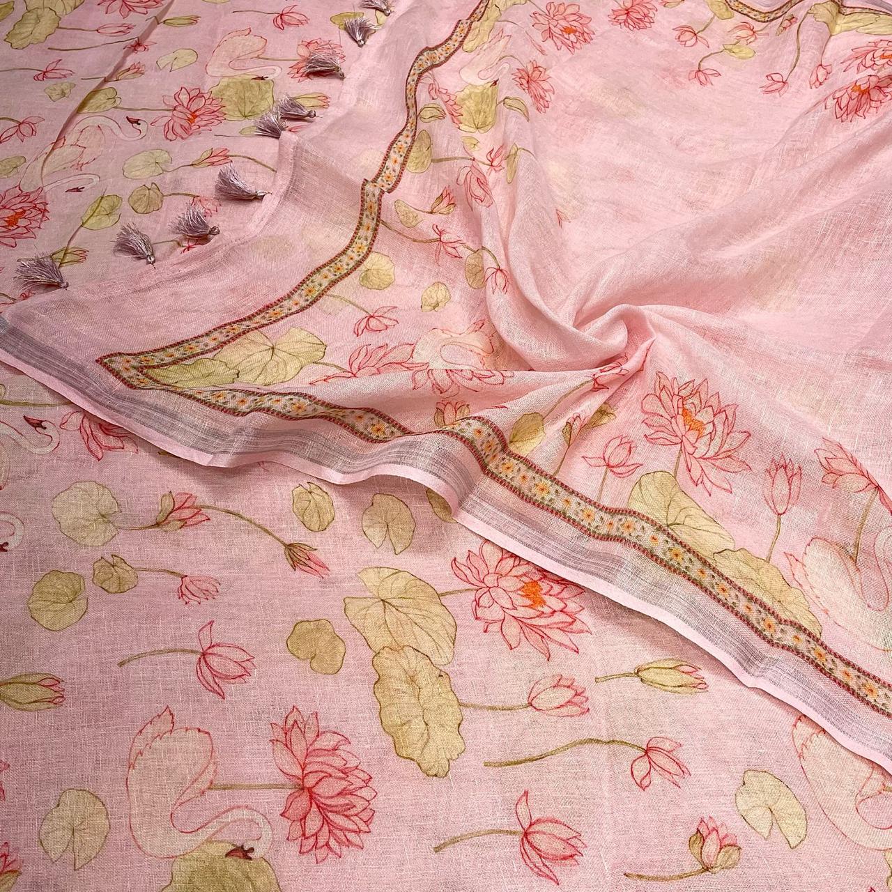MulMul Chanderi with Mul Dupatta Kurta Set