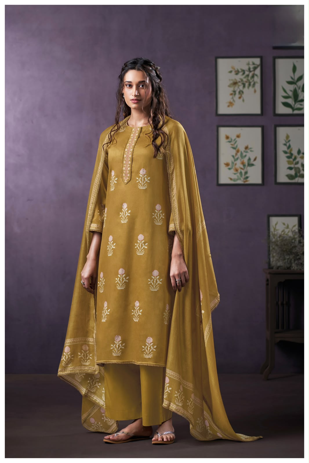 Pure Muslin Cotton Embroidery Suit Set