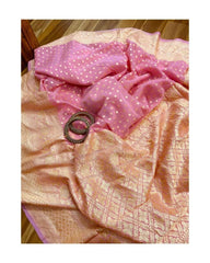 Beautiful Khaddi Georgette Pink Saree