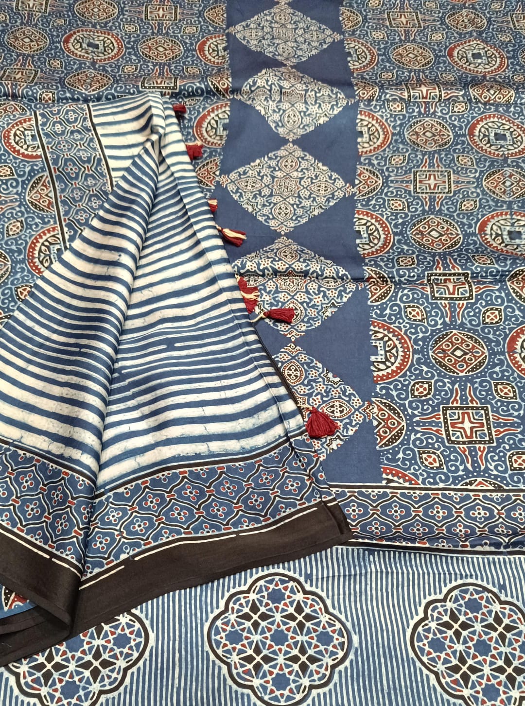 Pure Modal Ajrakh Kurta Dupatta Set