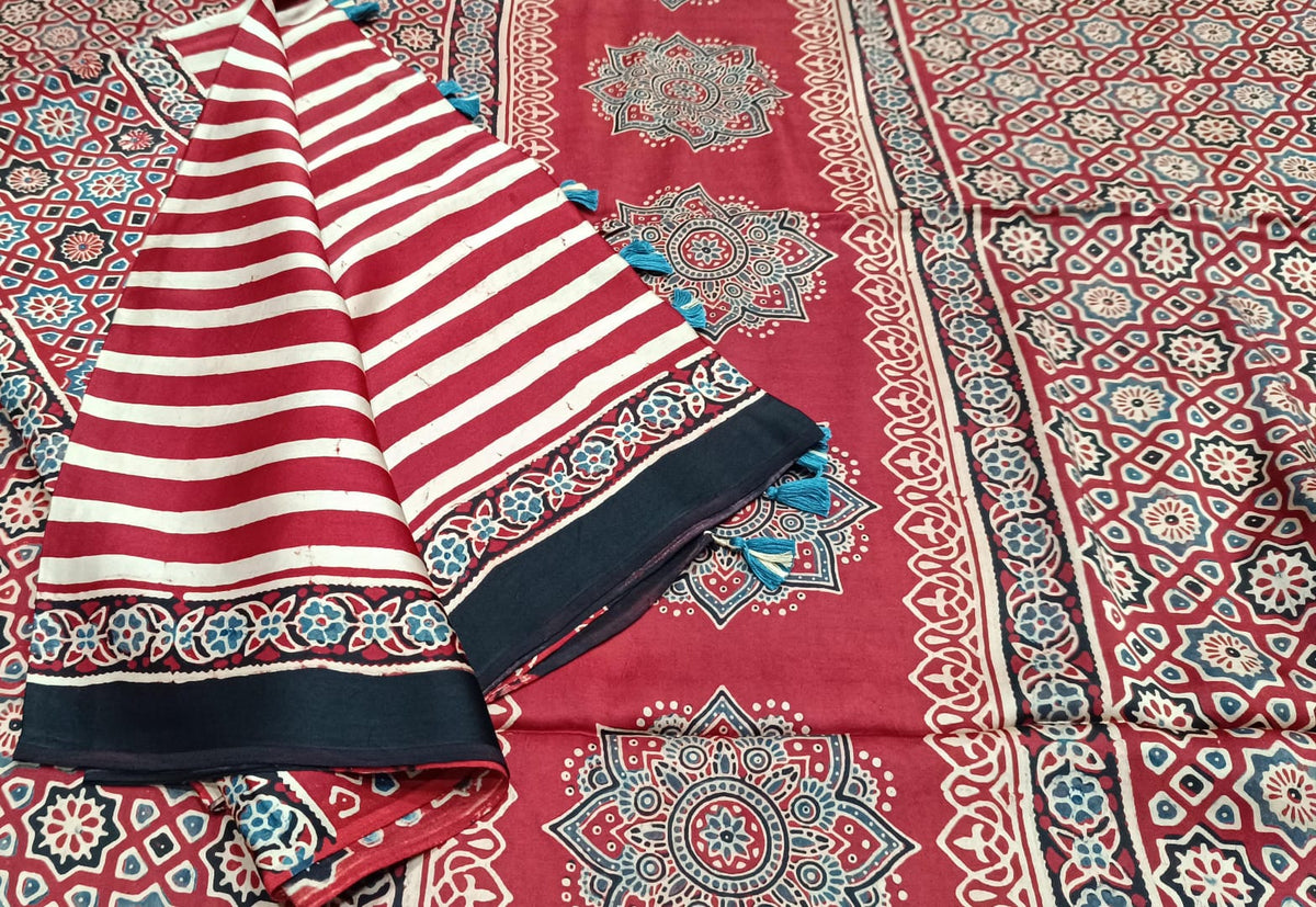 Pure Modal Ajrakh Kurta Dupatta Set