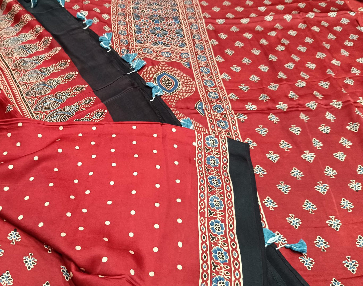 Pure Modal Ajrakh Kurta Dupatta Set