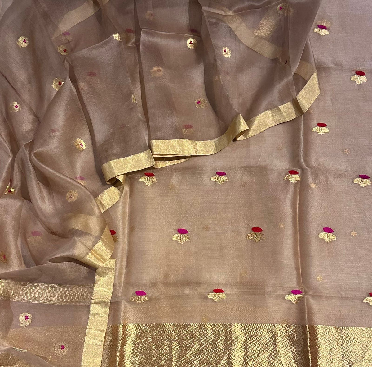 Pure Kora Organza Banarasi Kurta Dupatta Set