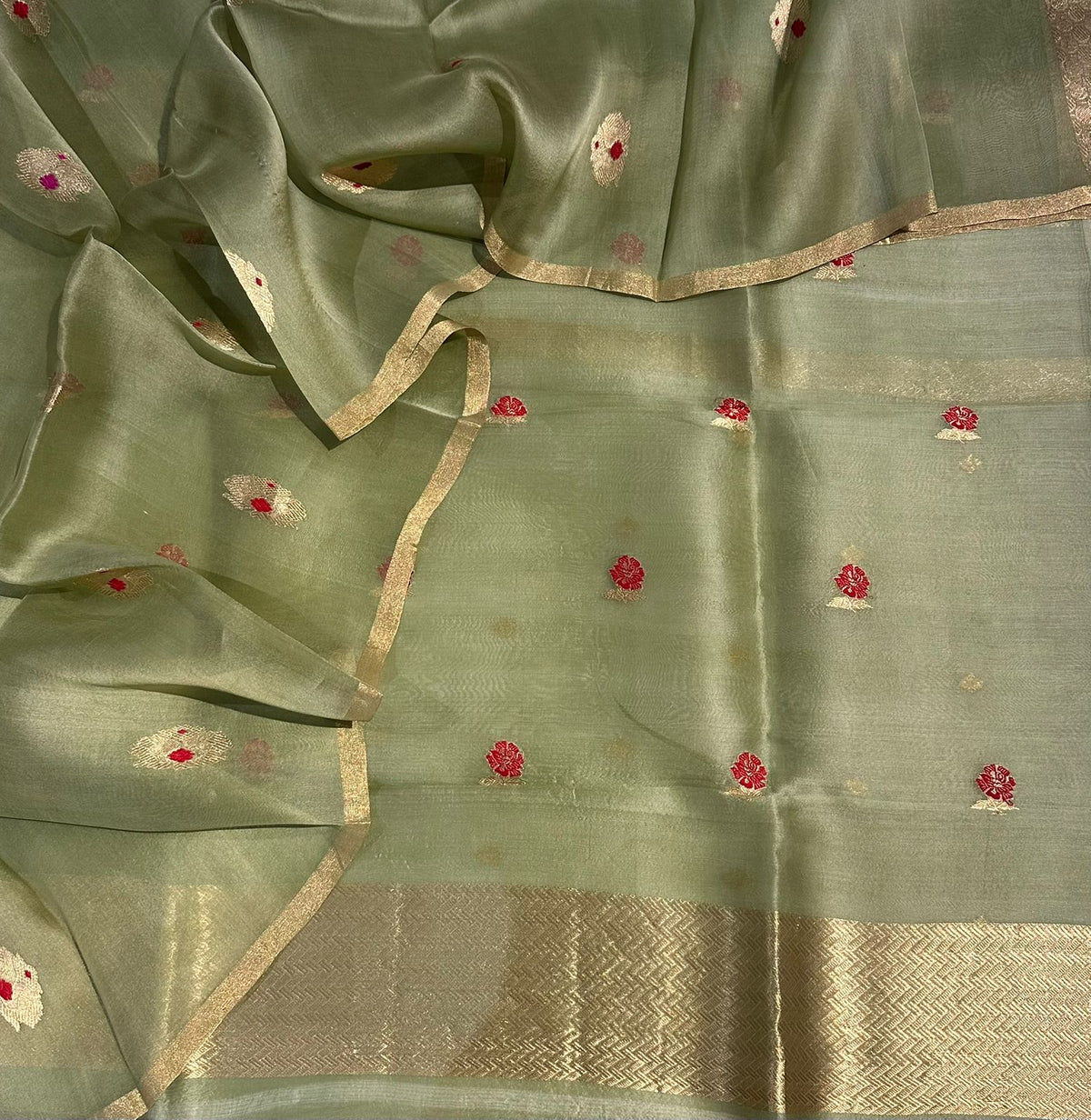 Pure Kora Organza Banarasi Kurta Dupatta Set