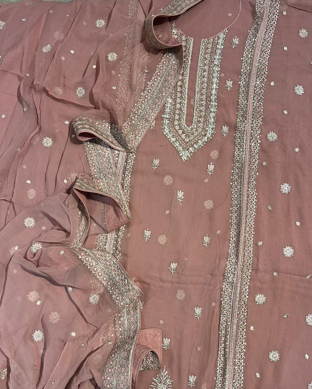 Georgette Hand Embroidery Suit Set