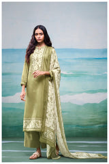 Ganga Lawn Cotton Embroidery Suit Set