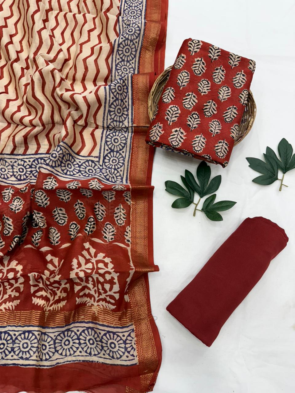 Chanderi Maheshwari Suit Set