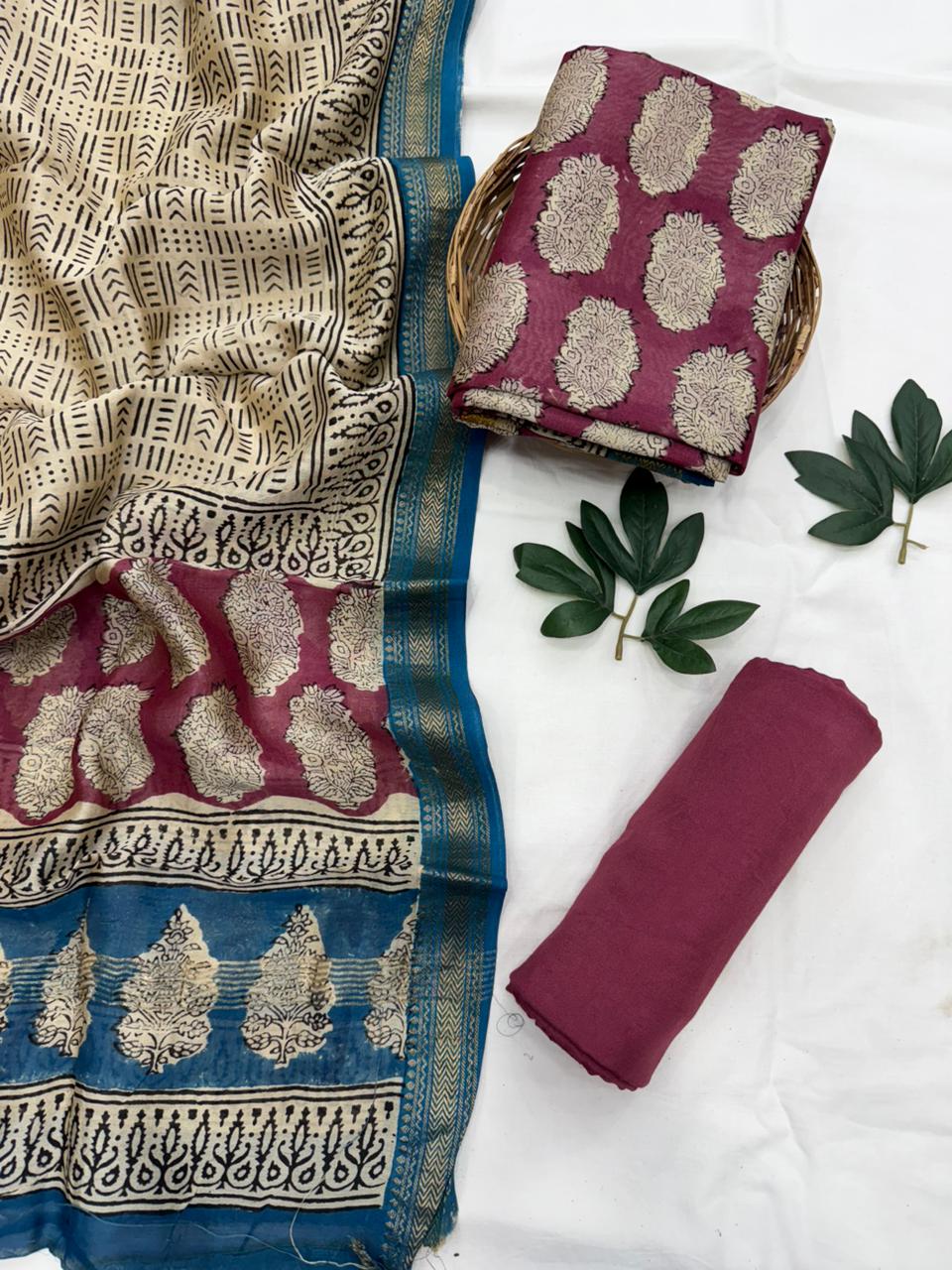 Chanderi Maheshwari Suit Set