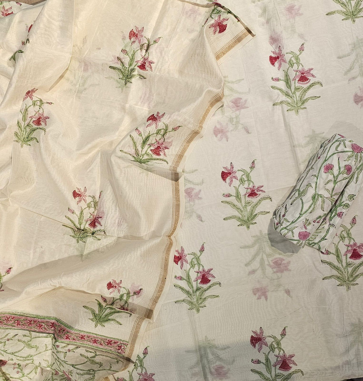 Chanderi Hand Block Suit set