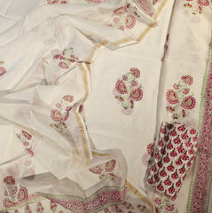 Chanderi Hand Block Hand Work Suit Set
