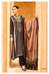 Bagh Print Embroidery Muslin Suit Set
