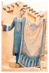Bagh Print Embroidery Muslin Suit Set