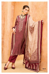 Bagh Print Embroidery Muslin Suit Set
