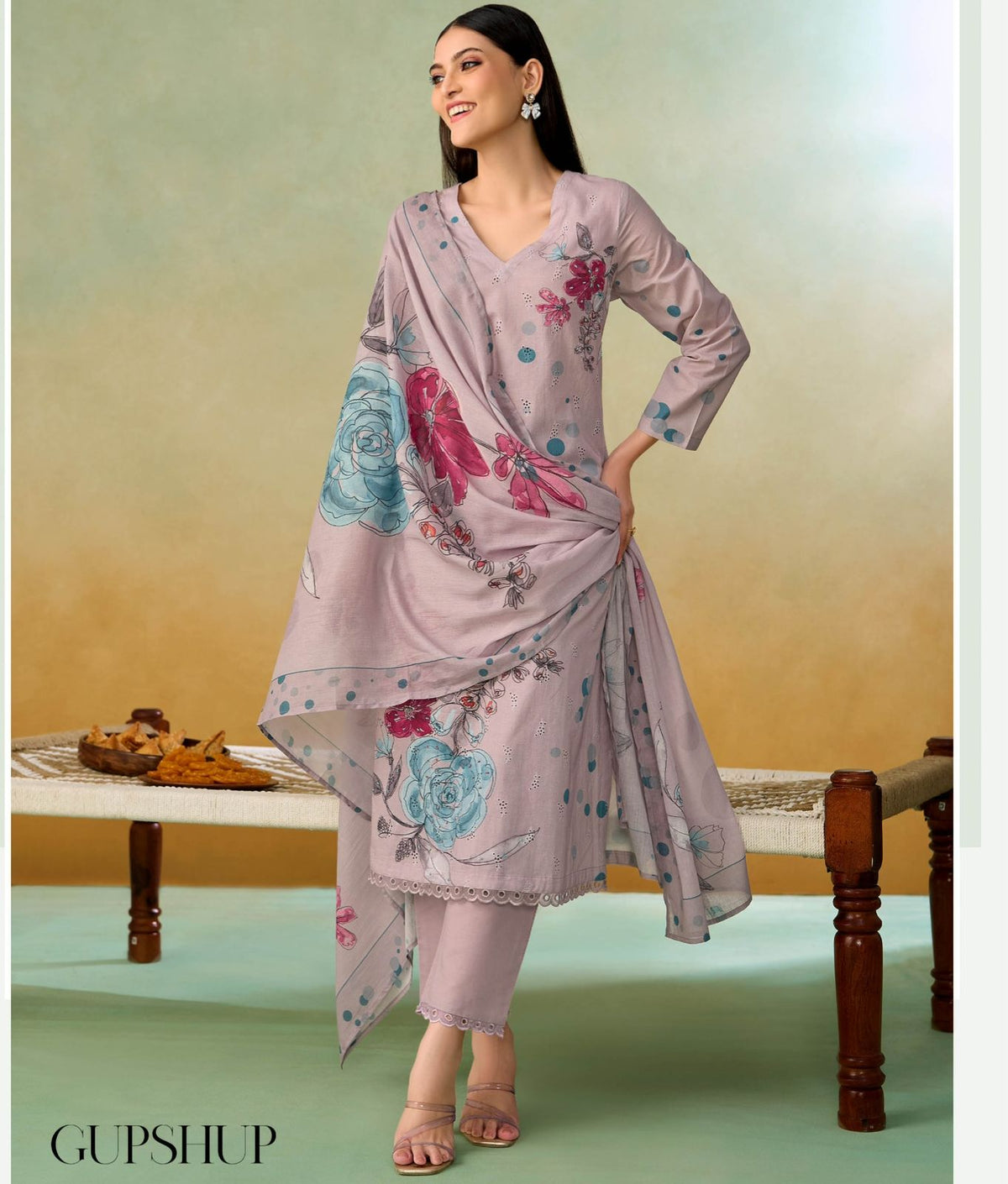 Sarg Cotton Embroidery Suit Set