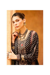 Bagh Print Embroidery Muslin Suit Set