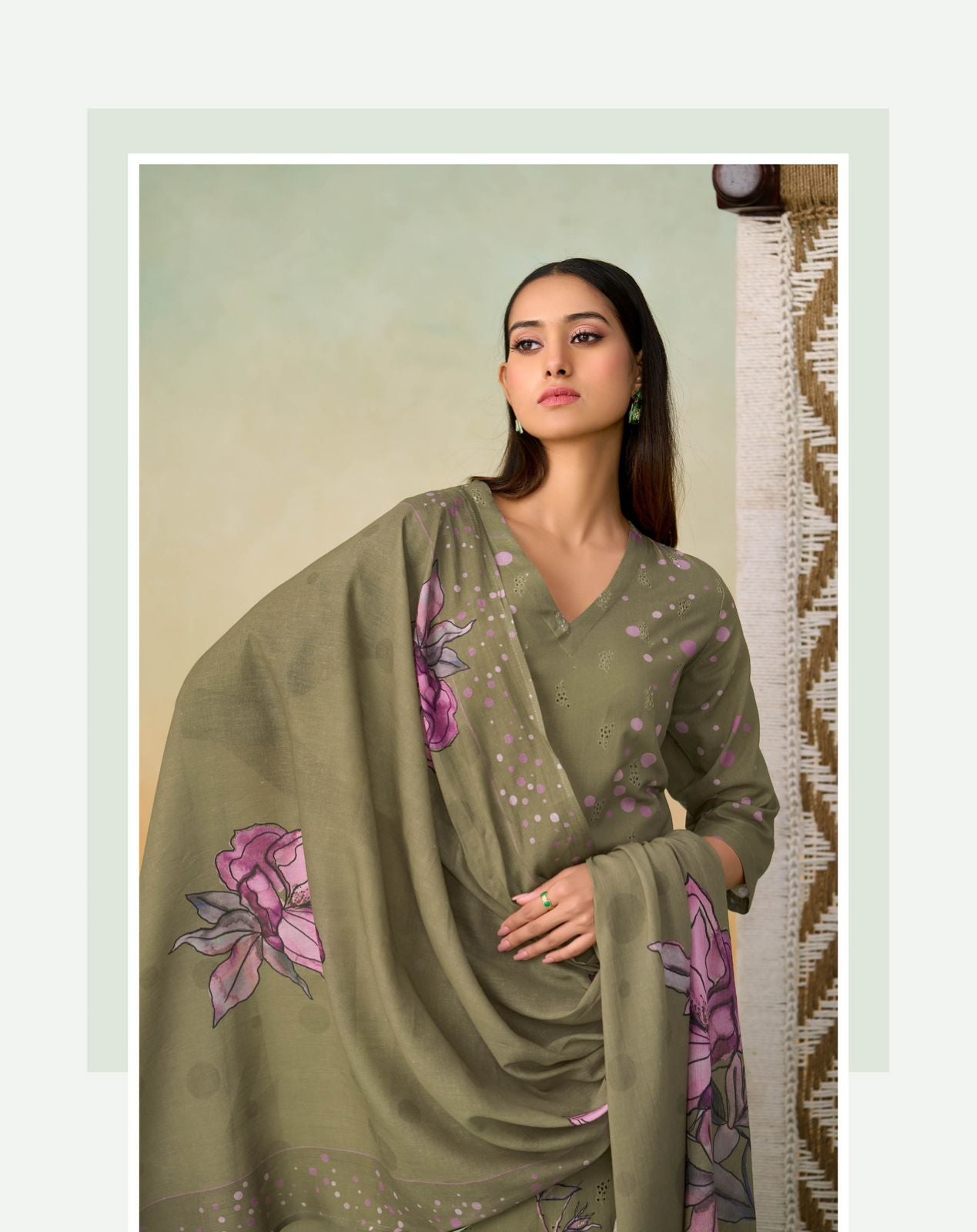 Sarg Cotton Embroidery Suit Set