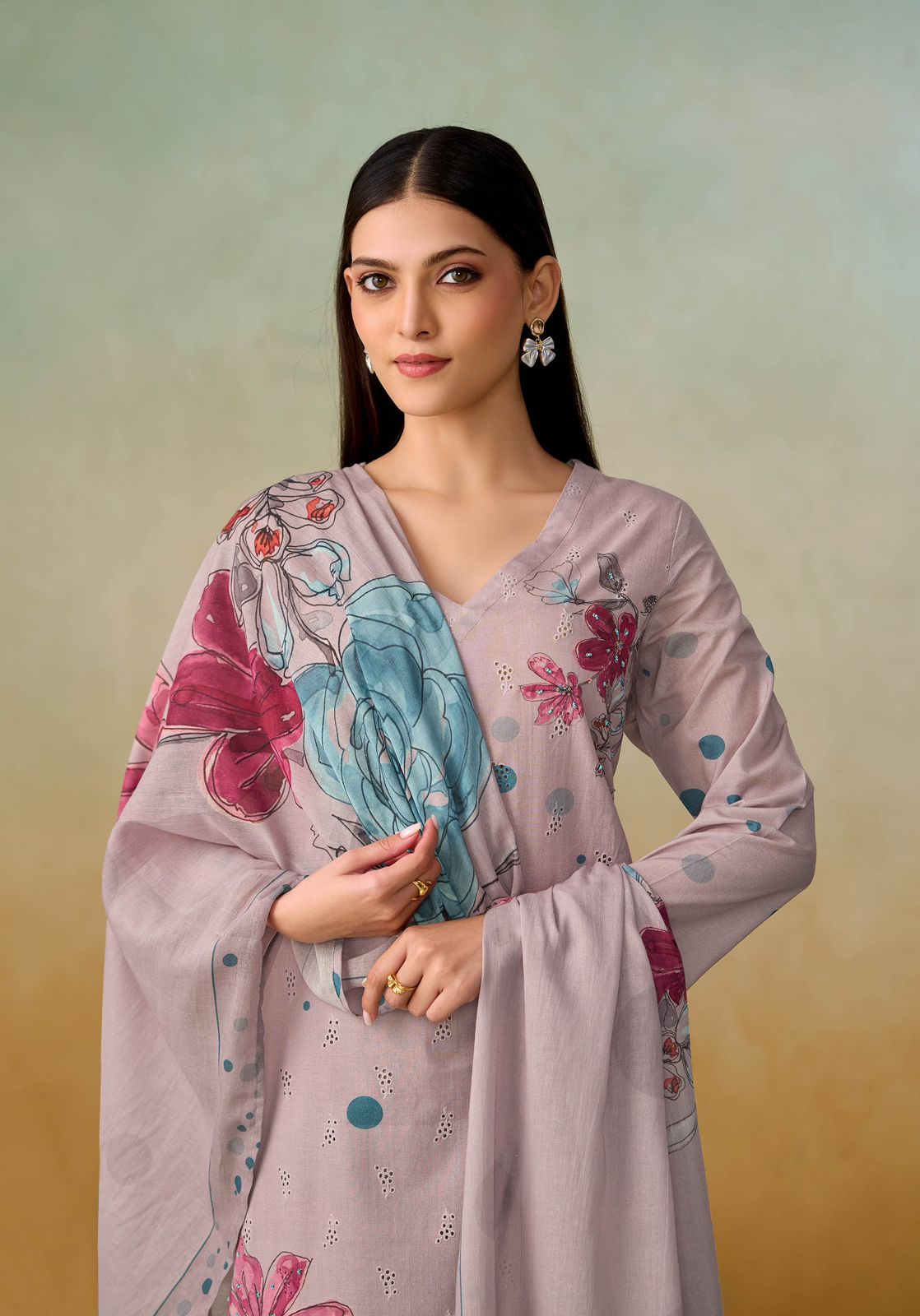 Sarg Cotton Embroidery Suit Set