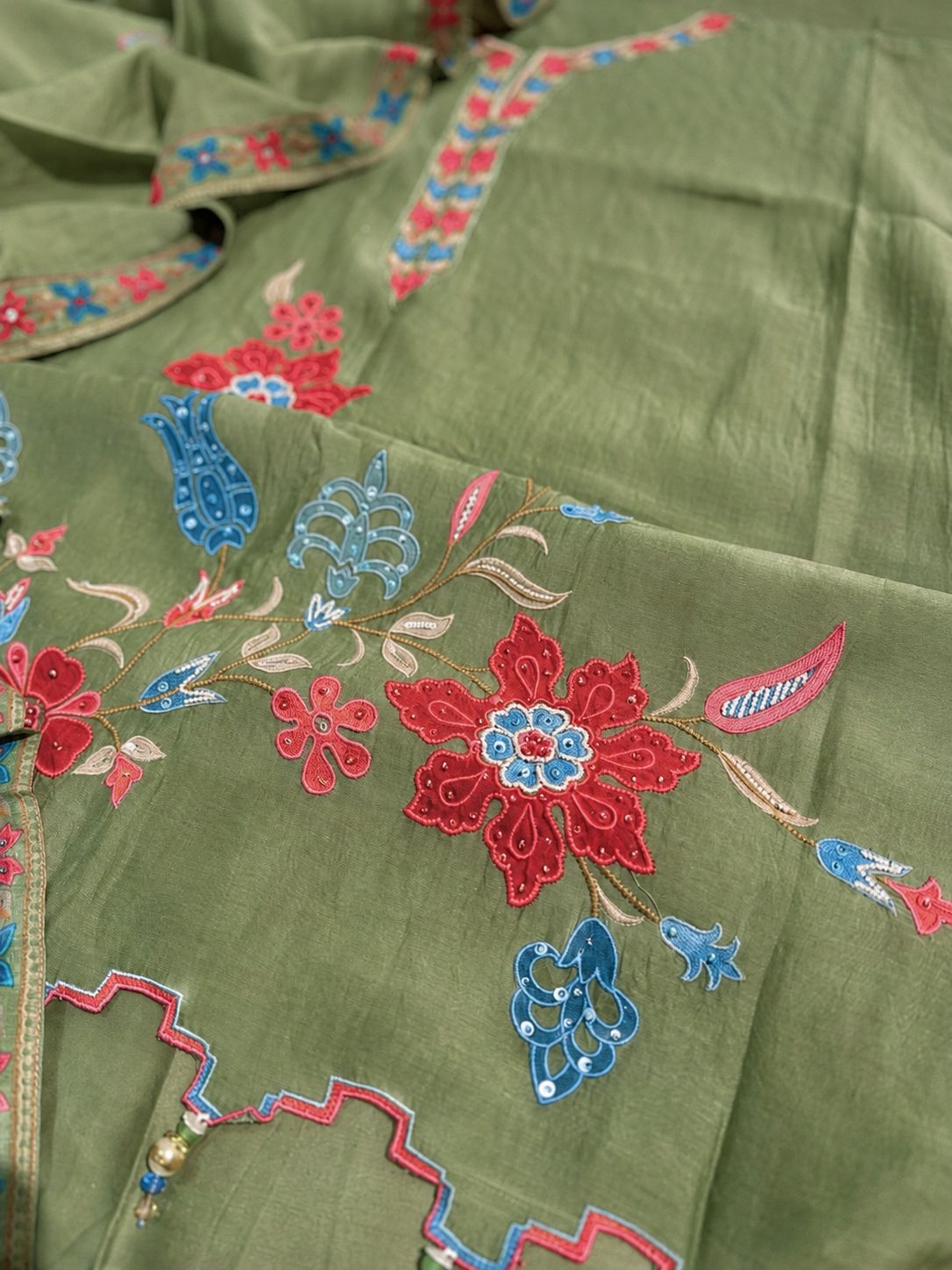 Mulmul Chanderi Cutwork Embroidery Suit Set