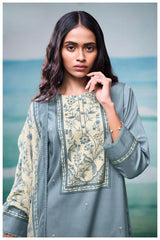 Ganga Lawn Cotton Embroidery Suit Set