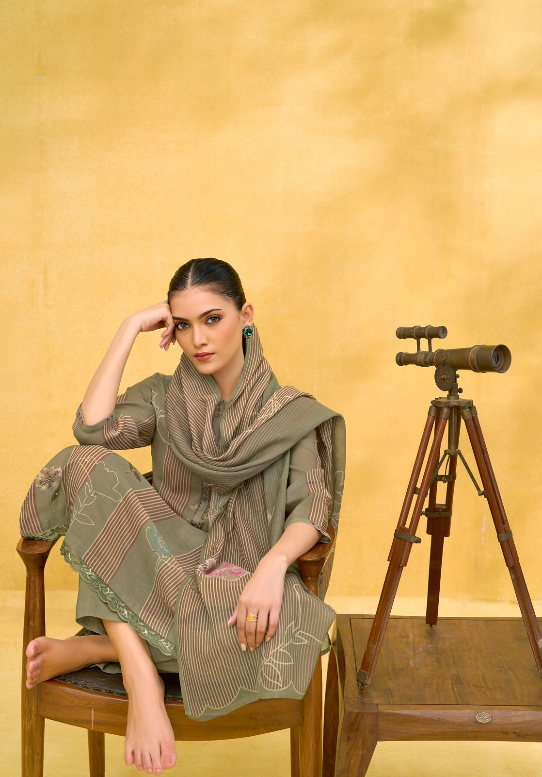 Mulmul Floral Hand Work Suit