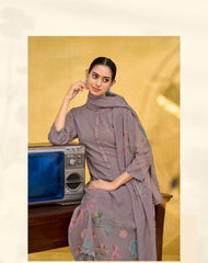 Mulmul Floral Hand Work Suit Set