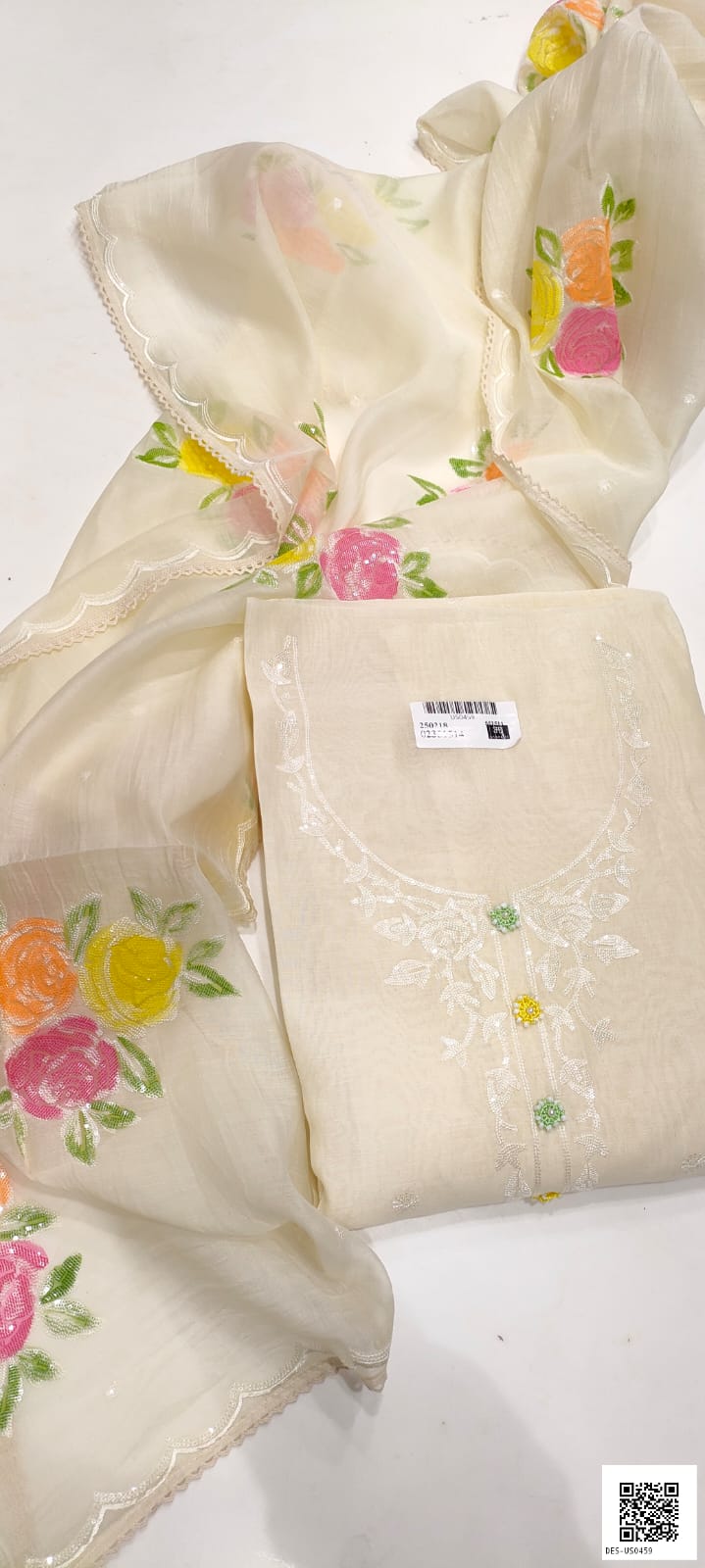 Chinnon Chiffon with Hand Embroiderery Kurta Set