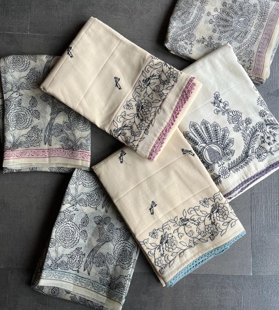 Chanderi Cotton with Thread Embroiderery Kurta Set